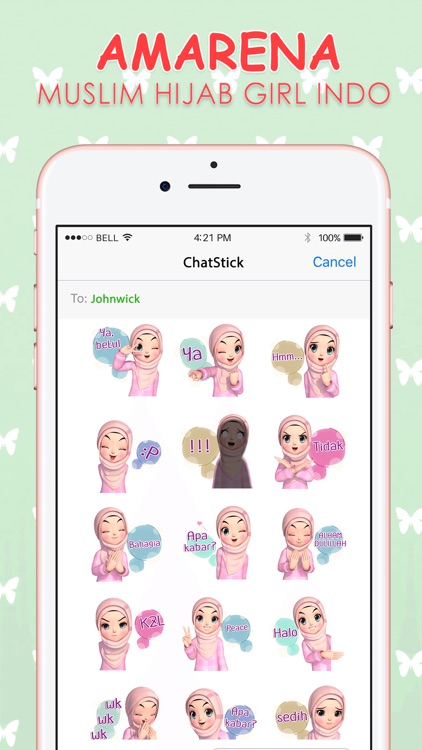 Amarena 3D Hijabgirl Indo Stickers for iMessage