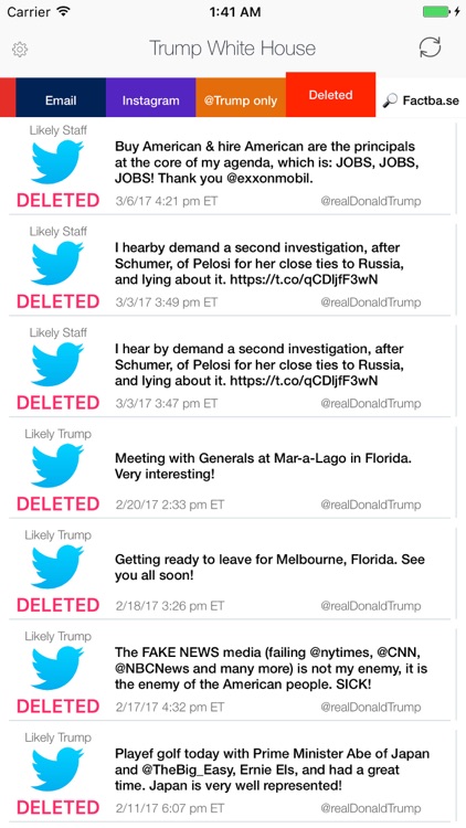 Trump White House Consolidated News Release Feed