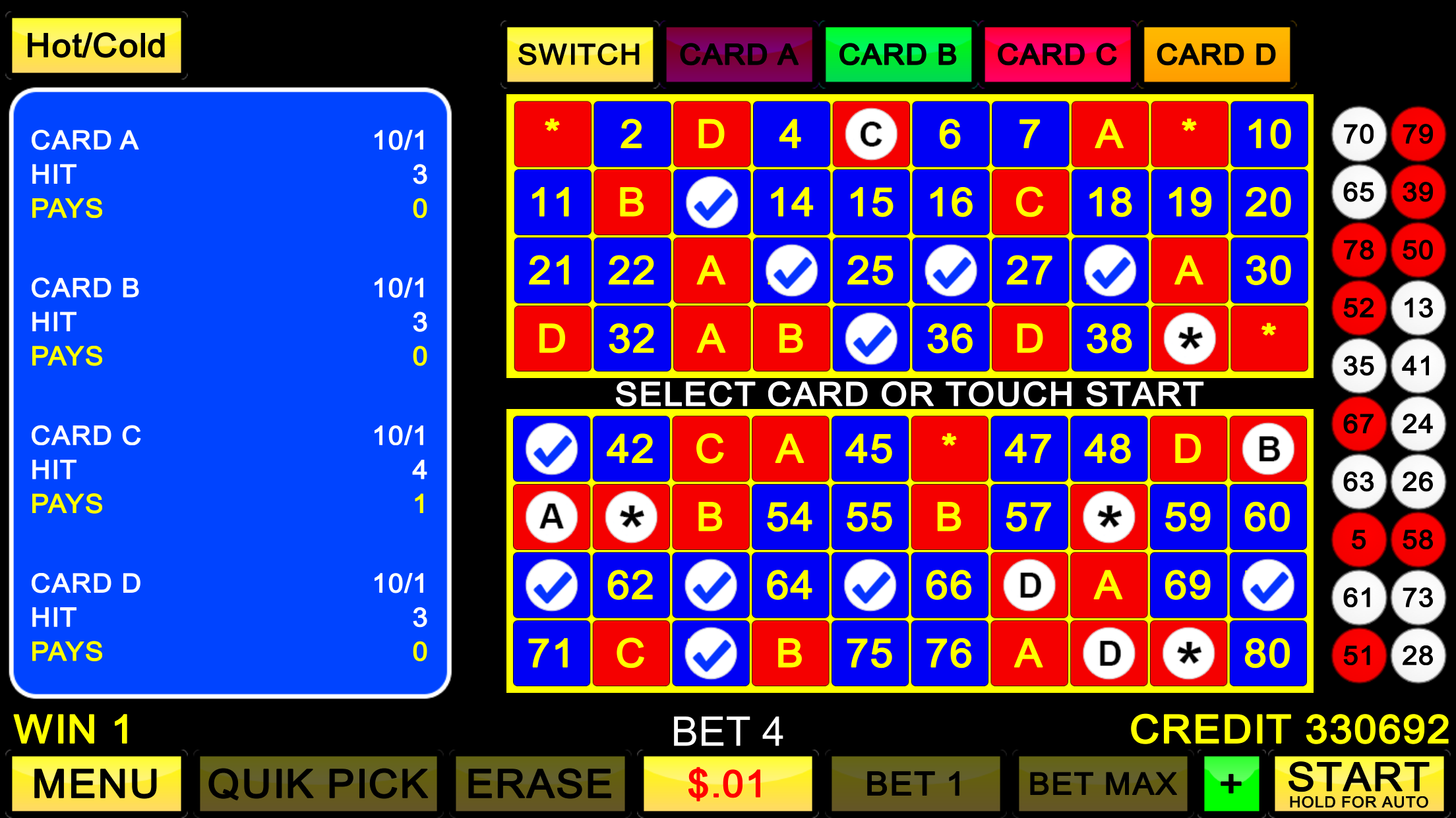 Keno Four Card screenshot 2