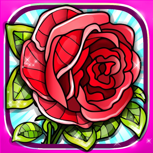 Flowers Coloring Pages for Adult with Rose Mandala icon
