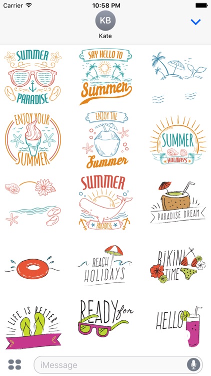 Animated Summer Fun Quotes Stickers