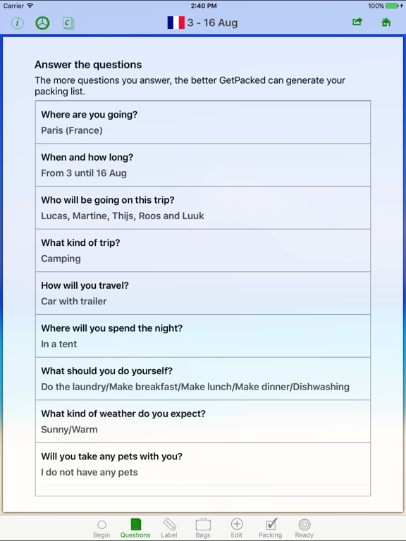 Screenshot #4 pour GetPacked: packing list