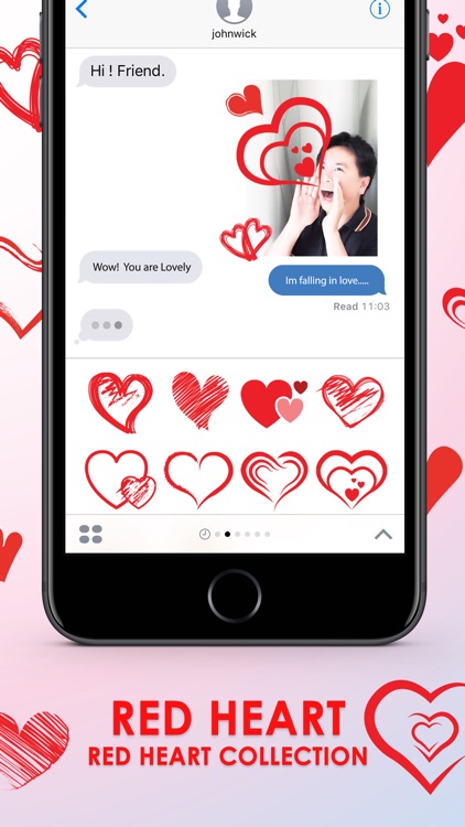 Red Heart Collection Stickers for iMessage