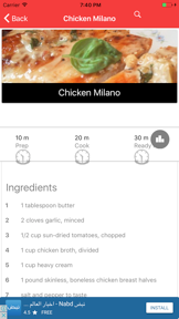 Food Chef Recipes - Nutrition info calories count screenshot
