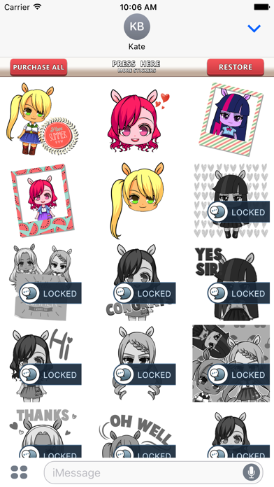 Pony Girls Emoticons Stickers for iMessageのおすすめ画像3