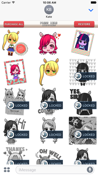 Pony Girls Emoticons Stickers for iMessage Screenshot 3 - AppWisp.com Pony Girls Emoticons Stickers for iMessage Screenshot 3 - AppWisp.com