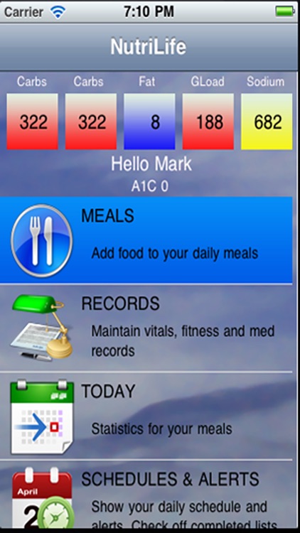 Nutrilife Diabetes Glucose Tracker Carb Counter