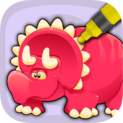 Dinosaurs to paint –coloring book icon