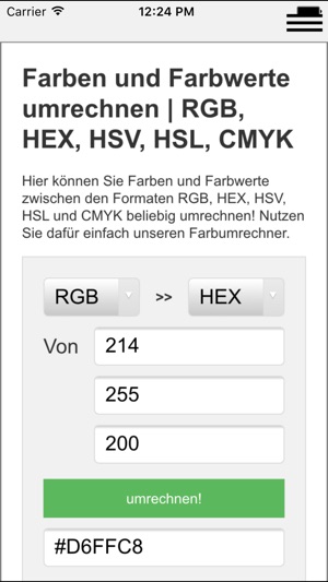 Farben und Farbcodes umrechnen