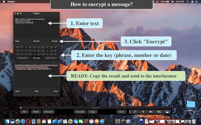 Enigma - encrypt text Screenshots