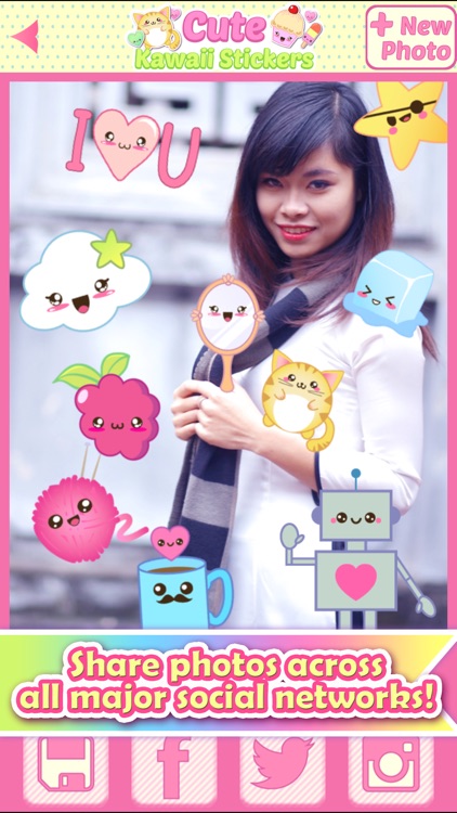 Kawaii Stickers for Photos: Cute Sticker Selfie screenshot-4