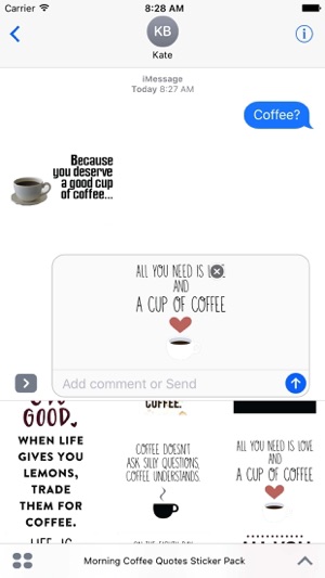 Morning Coffee Quotes Sticker Pack Emoji