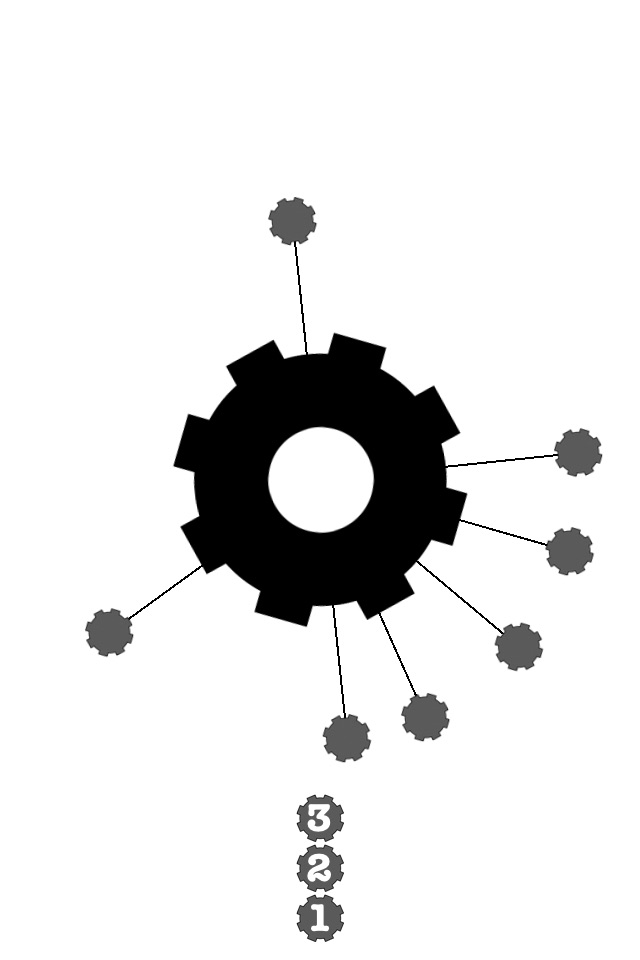 Cogwheels BW : black & white rotating gear wheel screenshot 3