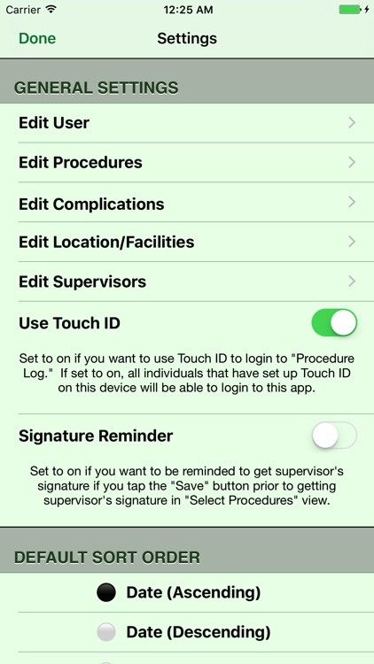 Procedure Log