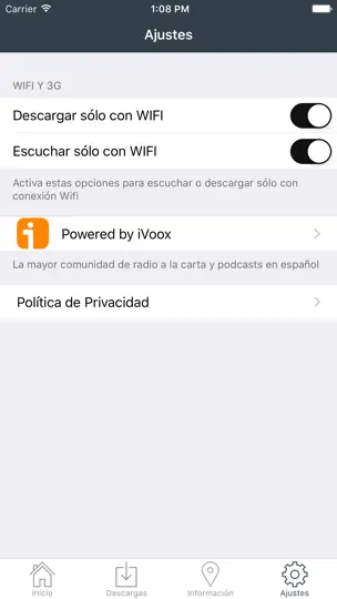 Captura de pantalla de Conexión CL21 en iPhone 2