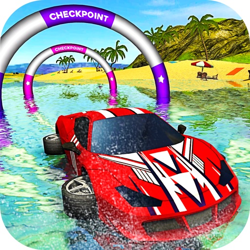 Floating Water Car Driving - Beach Surfing Racing icon