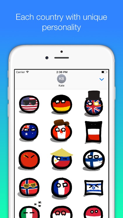 Countryball stickers for iMessage