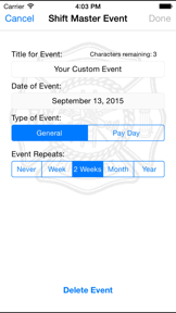 Shift Master Shift Calendar screenshot