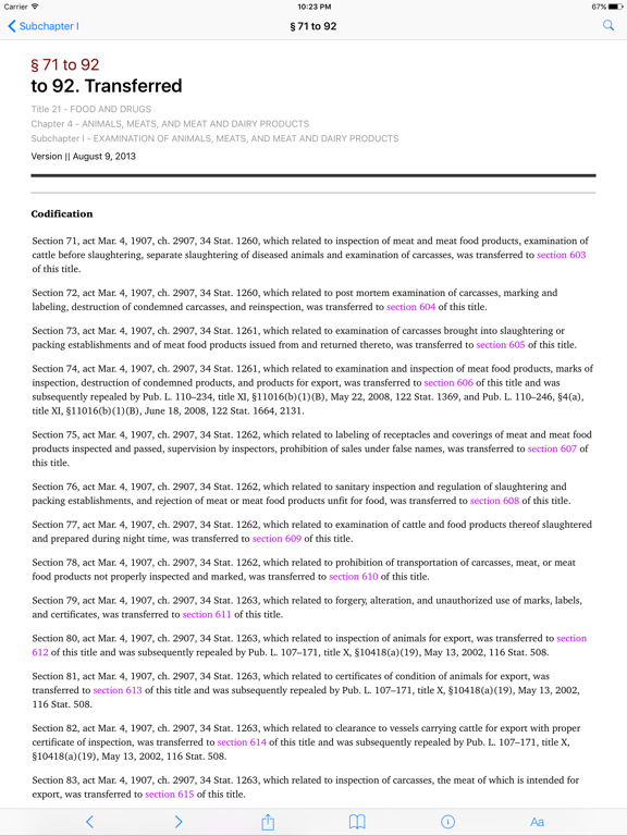 21 USC - Food and Drugs (LawStack Series) iPad screenshot 2 - Reference app