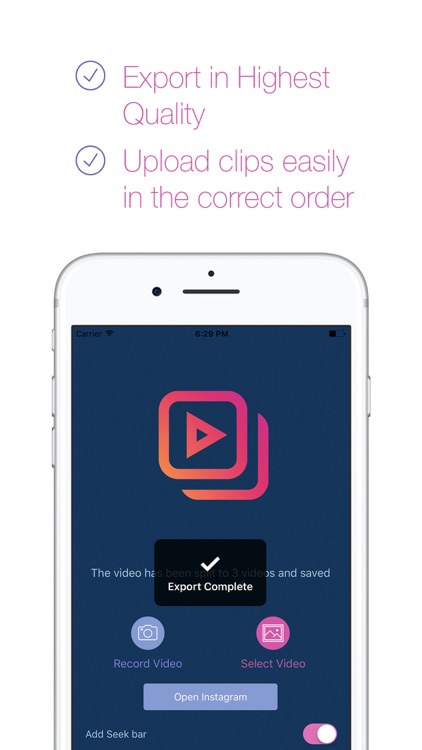 1min+ Split long videos to Carousel for Instagram