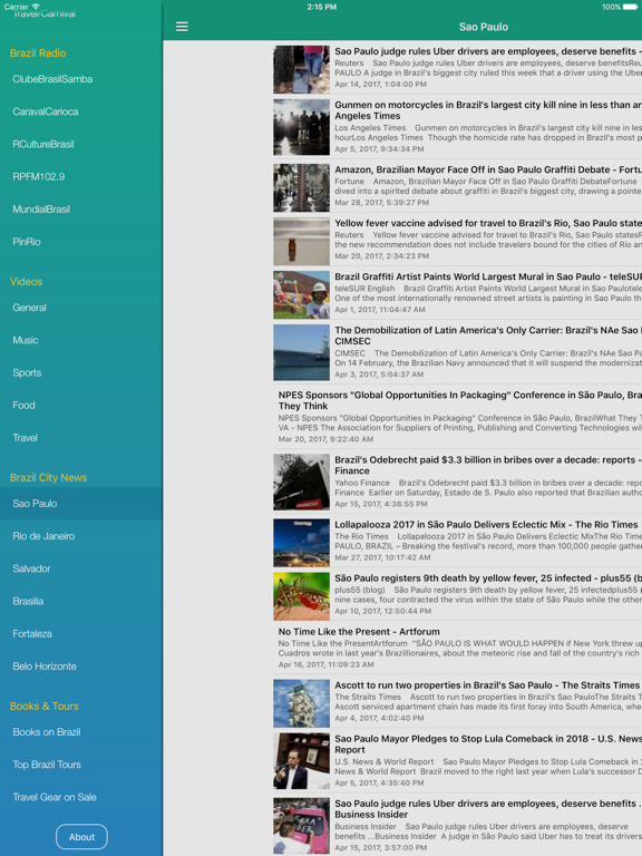 Brazil News in English & Brazilian Music Radio iPad screenshot 5 - News app