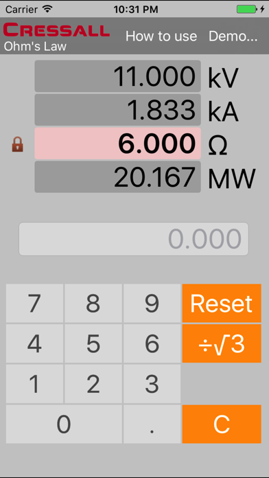 How to cancel & delete Ohm's Law & Power Law Calculator from iphone & ipad 1