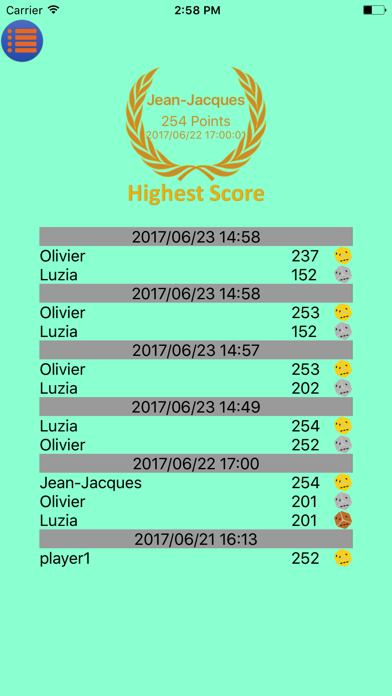 Yatzy Pocket Scorecard Screenshot