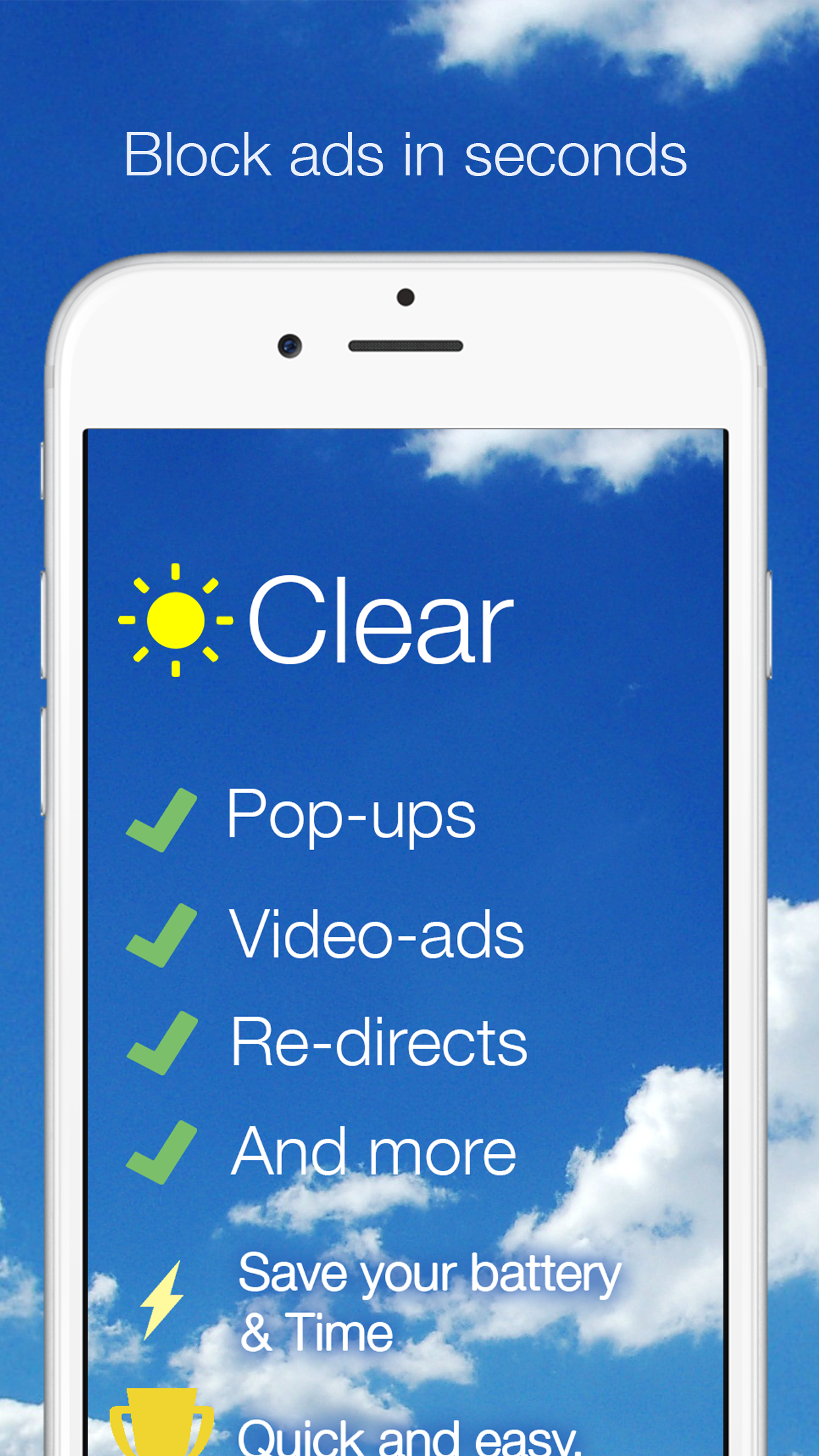 Clear + Ad Blocker - Block Ads Now