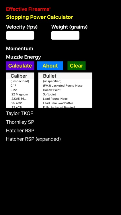 Stopping Power Calculator