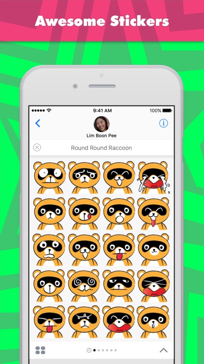 Round Round Raccoon stickers by wenpei