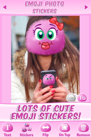 Emoji Stickers Photo: Cute Sticker & Pink Emoticon screenshot 2