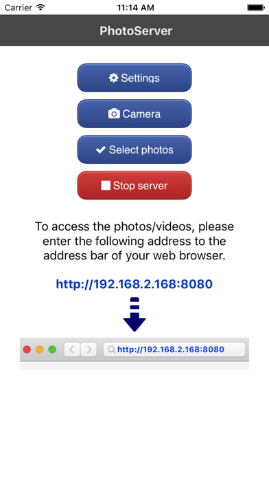 Screenshot #1 pour PhotoServer- WiFi photo share