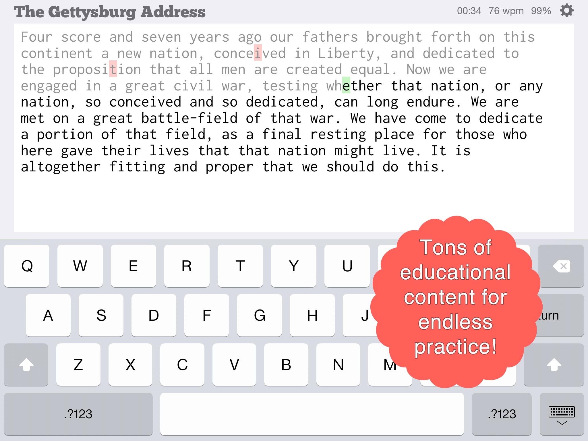 TapTyping - typing trainer suite screenshot 2