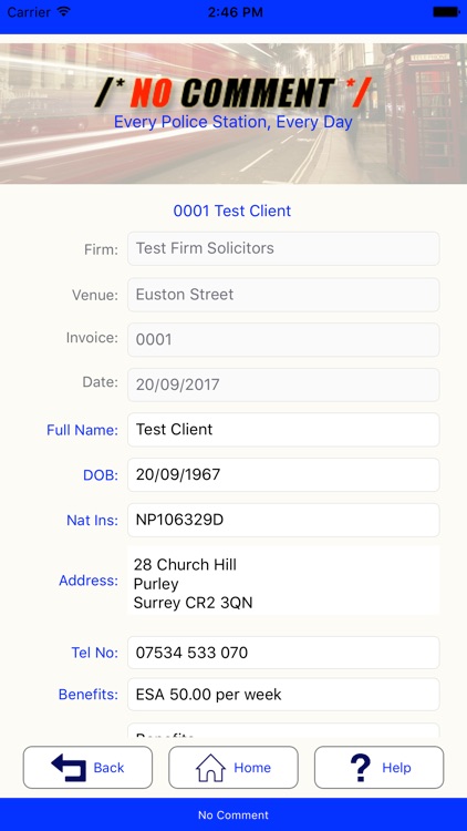No Comment - Police Station Rep App