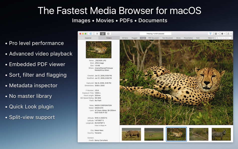 #1. Fileloupe - Media Browser (macOS) 由: Corduroy Code Inc.