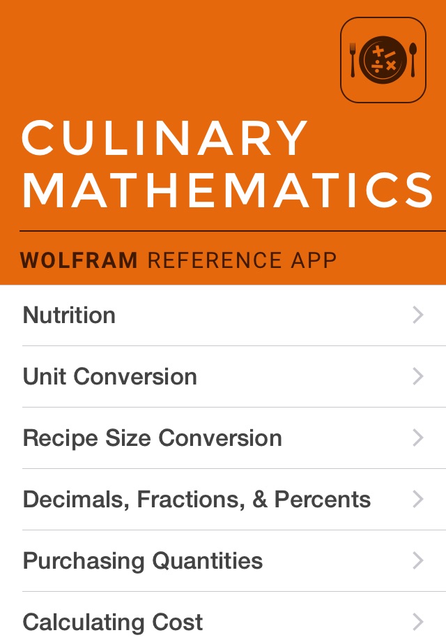 Wolfram Culinary Mathematics Reference Appのおすすめ画像1