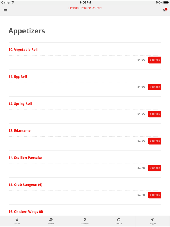 JJ Panda Chinese Cuisine iPad screenshot 3 - Food & Drink app