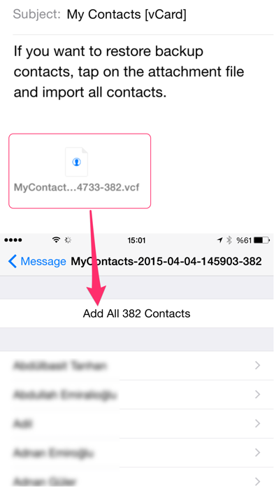 My Contacts Backup Pro Screenshot 3