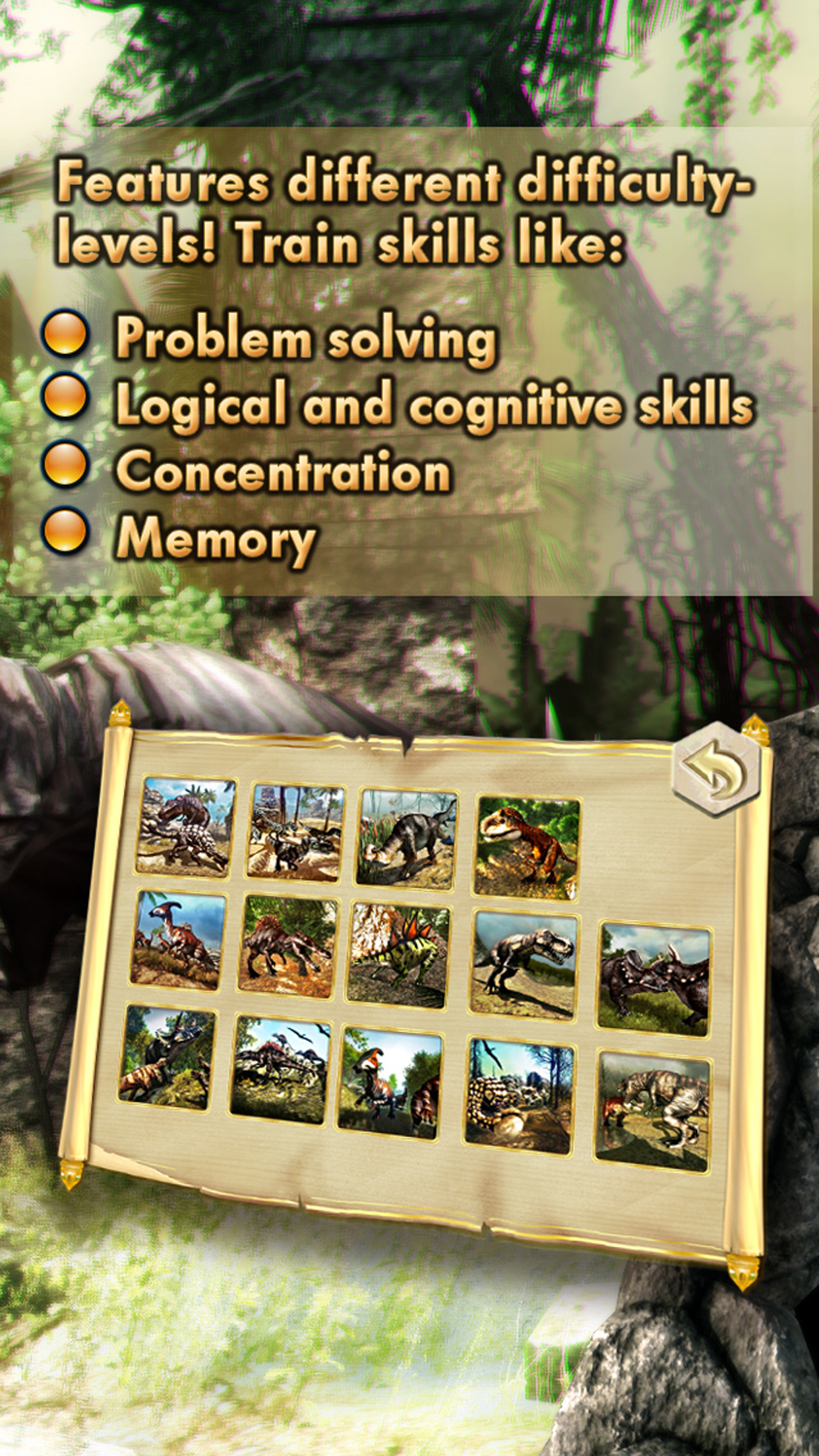 Dinosaurs walking with fun 3D puzzle game in HD