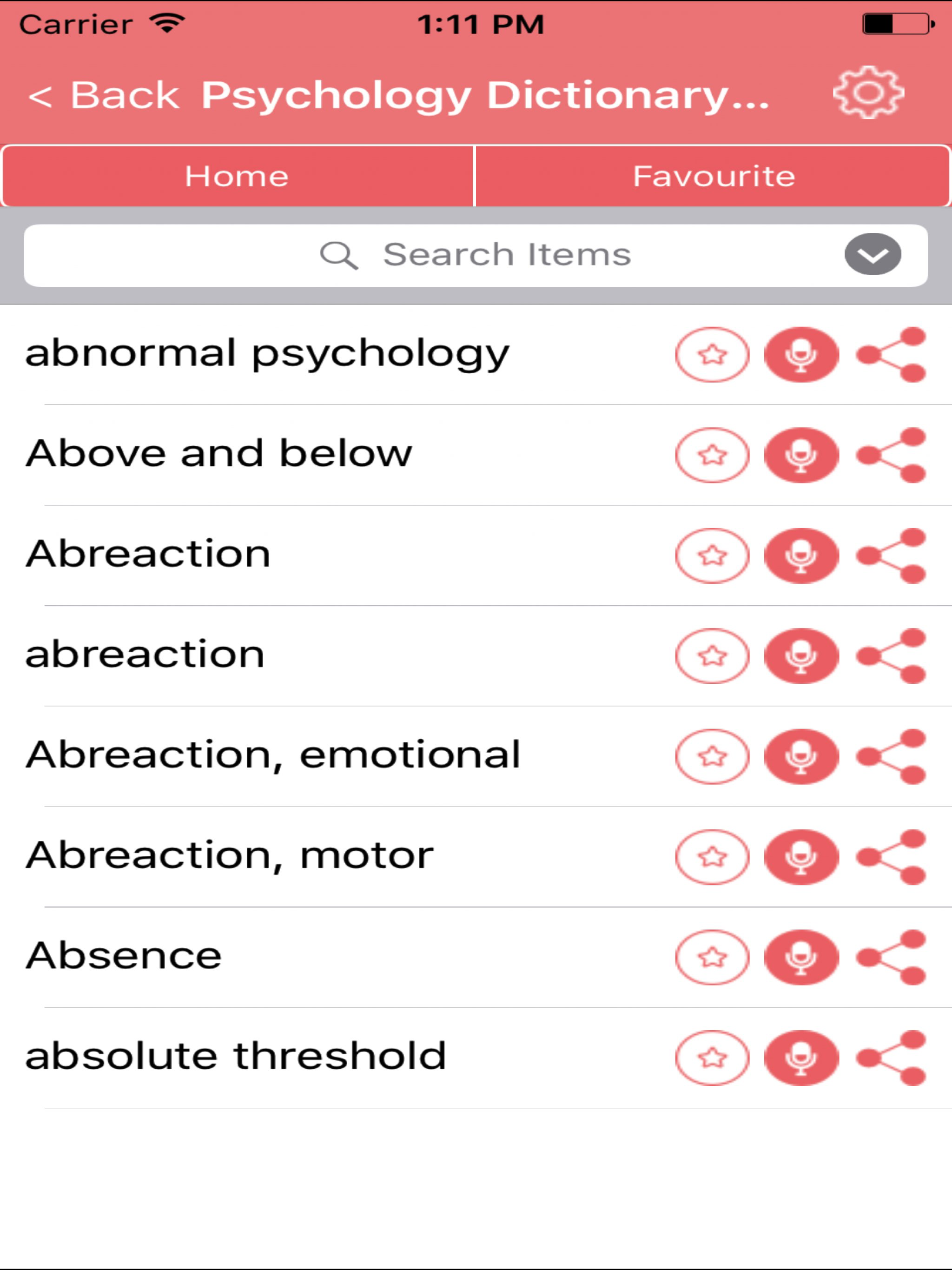 Psychology Dictionary Definitions Terms screenshot 4
