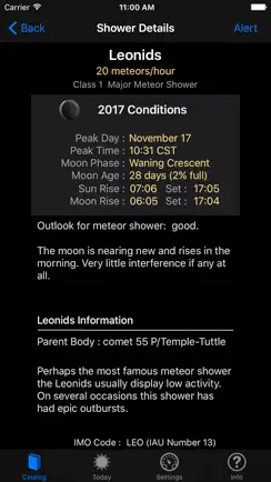 Meteor Shower Guide iPhone image 2