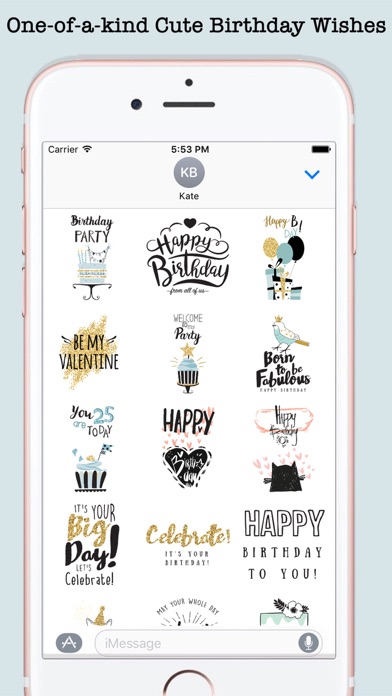 Screenshot #1 pour Happy Birthday Card Wishes For iMessage