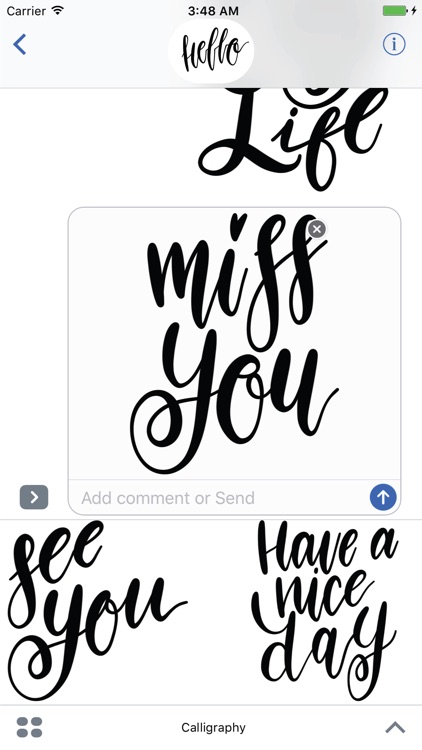 Hello Calligraphy! Stickers for iMessage