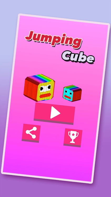 Jumping cube - Pixel building blocks adventure