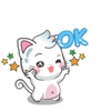 White Chubby Cat Sticker