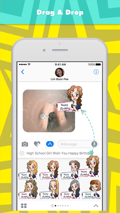 High School Girl Wish You Happy Birthday stickers