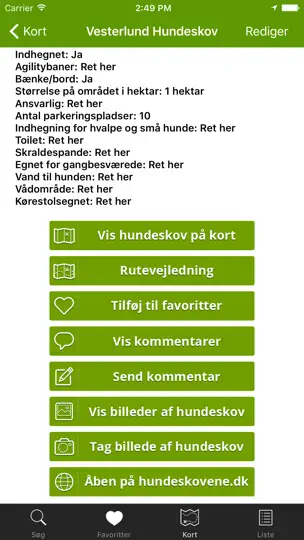 Screenshot von Hundeskove I Danmark - Hundeskovene.dk auf dem iPhone 3