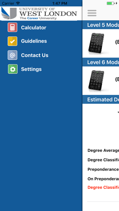 UWL Honours Calculator app screenshot