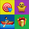 Adivina la frase Emoji cribas prueba de la palabra icon