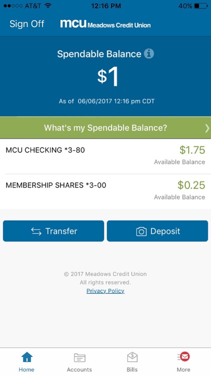 Meadows Credit Union Mobile